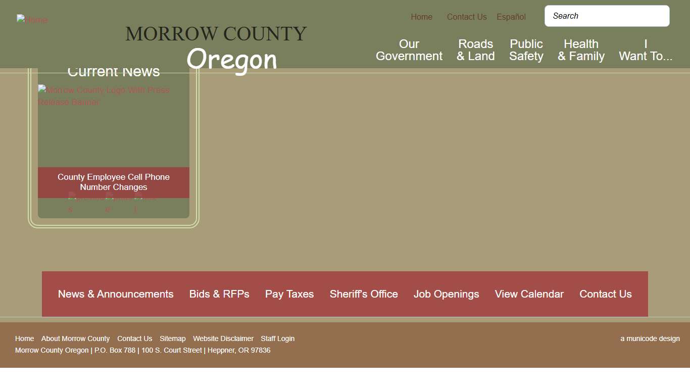 Home Page Morrow County Oregon